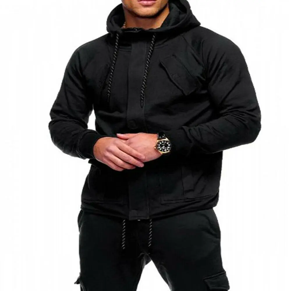 Black Top M-XXL, мужской спортивный костюм, комплект из 2 предметов, спортивный костюм для бега, толстовка с капюшоном, пальто, куртка+ брюки, тренировочные штаны, спортивный Спортивный костюм для бега - Color: Black Top