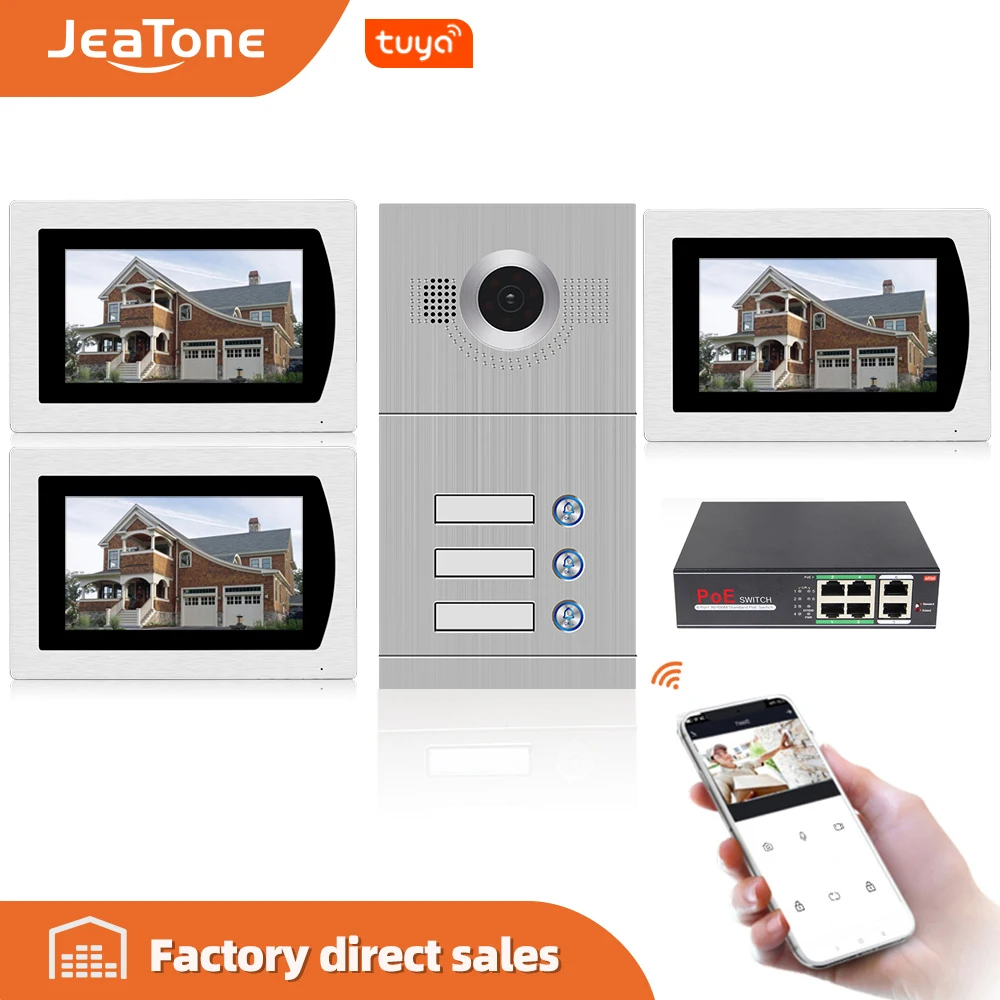 Видеодомофон Jeatone Wi Fi SIP 7 дюймов сенсорный экран|Видеодомофон| |