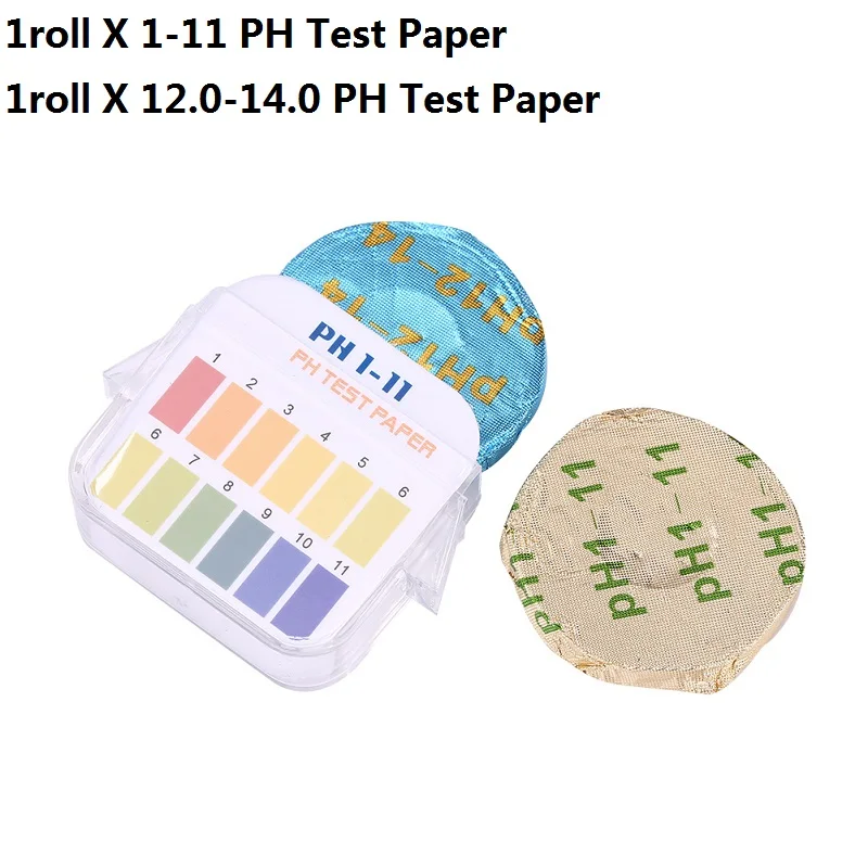 2roll 1-14 2 в 1 кислотность щелочности PH Тест-полоска 1-11 12,0-14,0 PH Litmus бумага вода Soilsting комплект - Цвет: 2roll 1-14