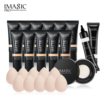 

IMAGIC Makeup Set Primer Oil Control Smooth Natural Liquid Foundation Cream Waterproof Concealer Loose Powder Loose Powder Spong