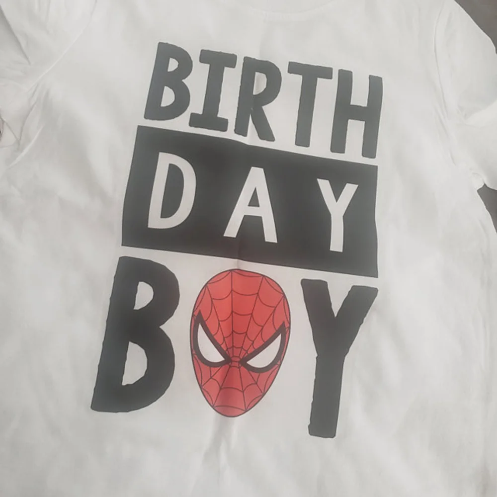 personalized superhero birthday shirt smash cake outfit first birthday photo props superhero birthday party spider man graphic t-shirt