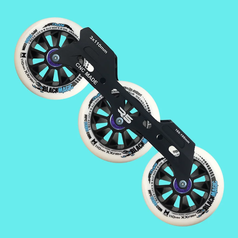 R5 Equidistant 3x110 mm Inline Speed Skates Base 150-195 mm CNC Frame with PU Wheel Plate for Racing FSK Roller Skating Boots