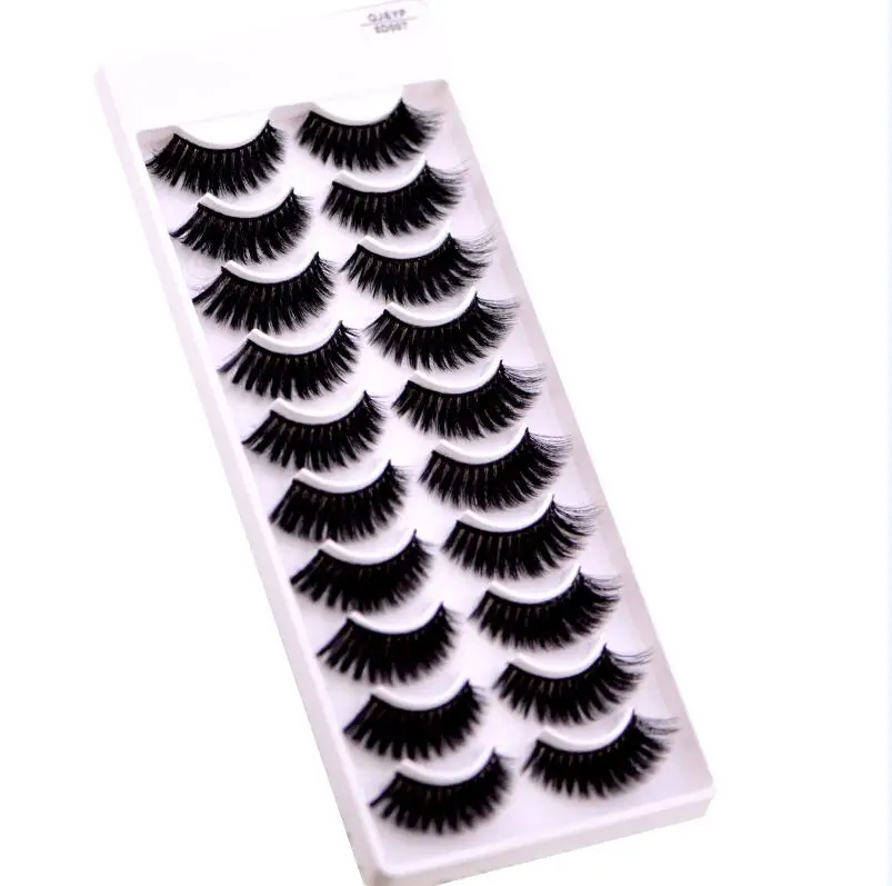 10 PAIRS 8D007 Hbzgtlad 2/5 пар натуральные накладные ресницы длинный макияж 3d норковые ресницы, наращивание ресниц норковые ресницы для красоты 03 - Цвет: 10 PAIRS 8D007