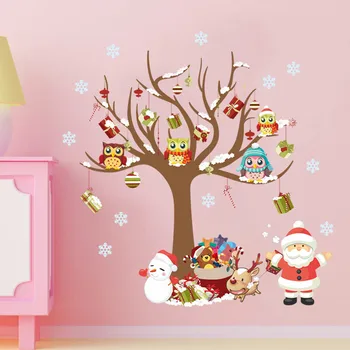 

Window Snowman Christmas Tree Christmas Gift Wall Stickers Christmas Decorations for Home Christmas Window Stickers