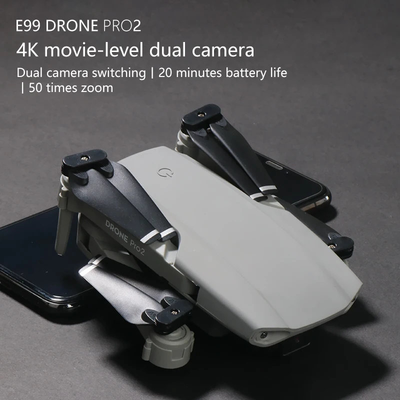 E99 Pro Drone With Dual Cameras Folding Height Wifi Control 50x Zoom Remote Control Aircraft Hd Aerial Quadcopter