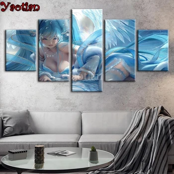 

Diamond embroidery 5 Piece Japan Game Sexy Girl diamond painting cross stitch full square round drill 5d puzzle New Year gift