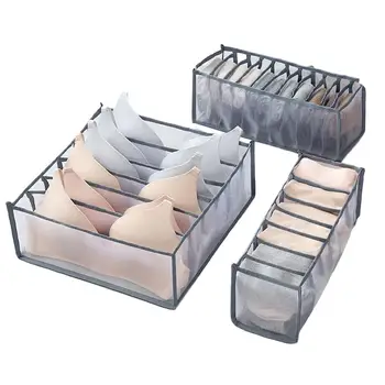 

3PCS/Set Underwear Storage Box Underwear Socks Bra Drawer Closet Storage Organizer Wardrobe Divider Set Foldable Space Saving
