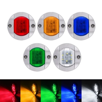 

12V Round 6 LEDs Front Rear Side Indicator Marker Light Turn Signal Light for Truck Trailer Yacht Cruise Ship Caravan