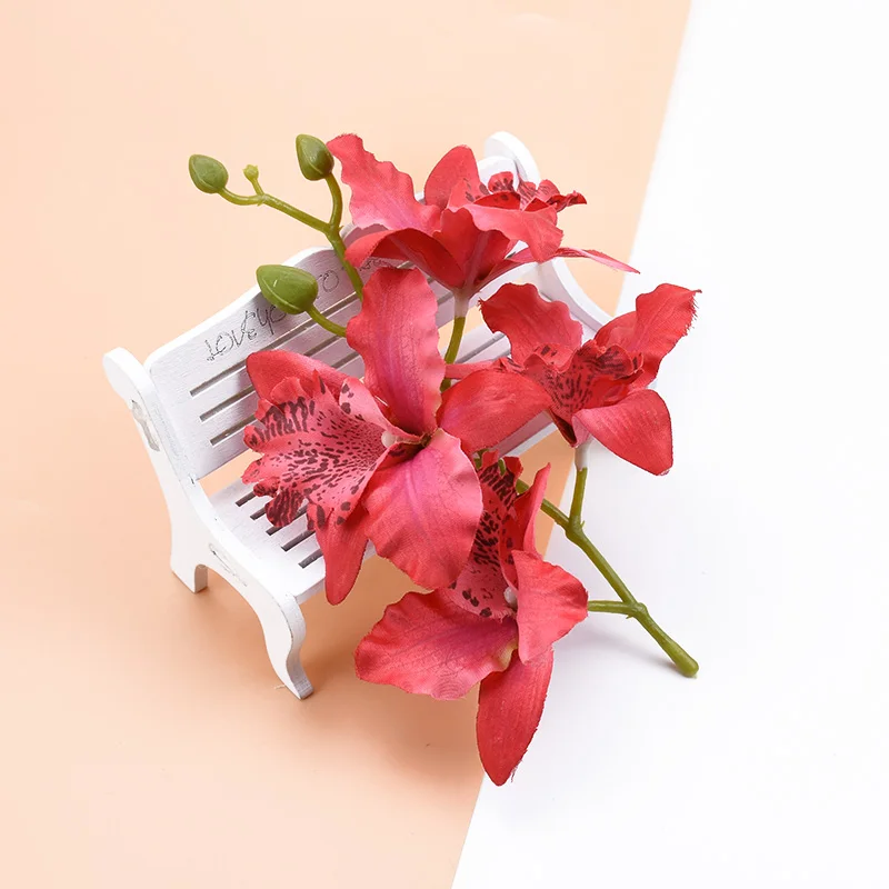 4 головки/набор тайская орхидея свадебные декоративные цветы венки Скрапбукинг Украшение дома аксессуары Искусственные цветы дешево