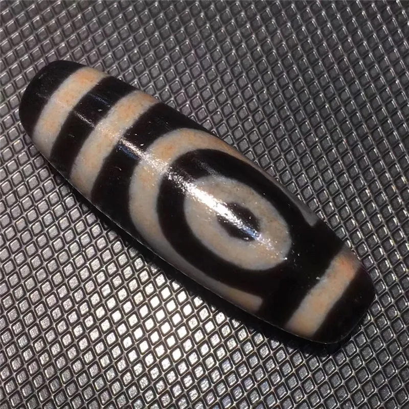 

200112-2 High Oily Two Eyes Dzi Beads Natural Agate Material Tibetan Amulet Collectible Fine Beads free shipping