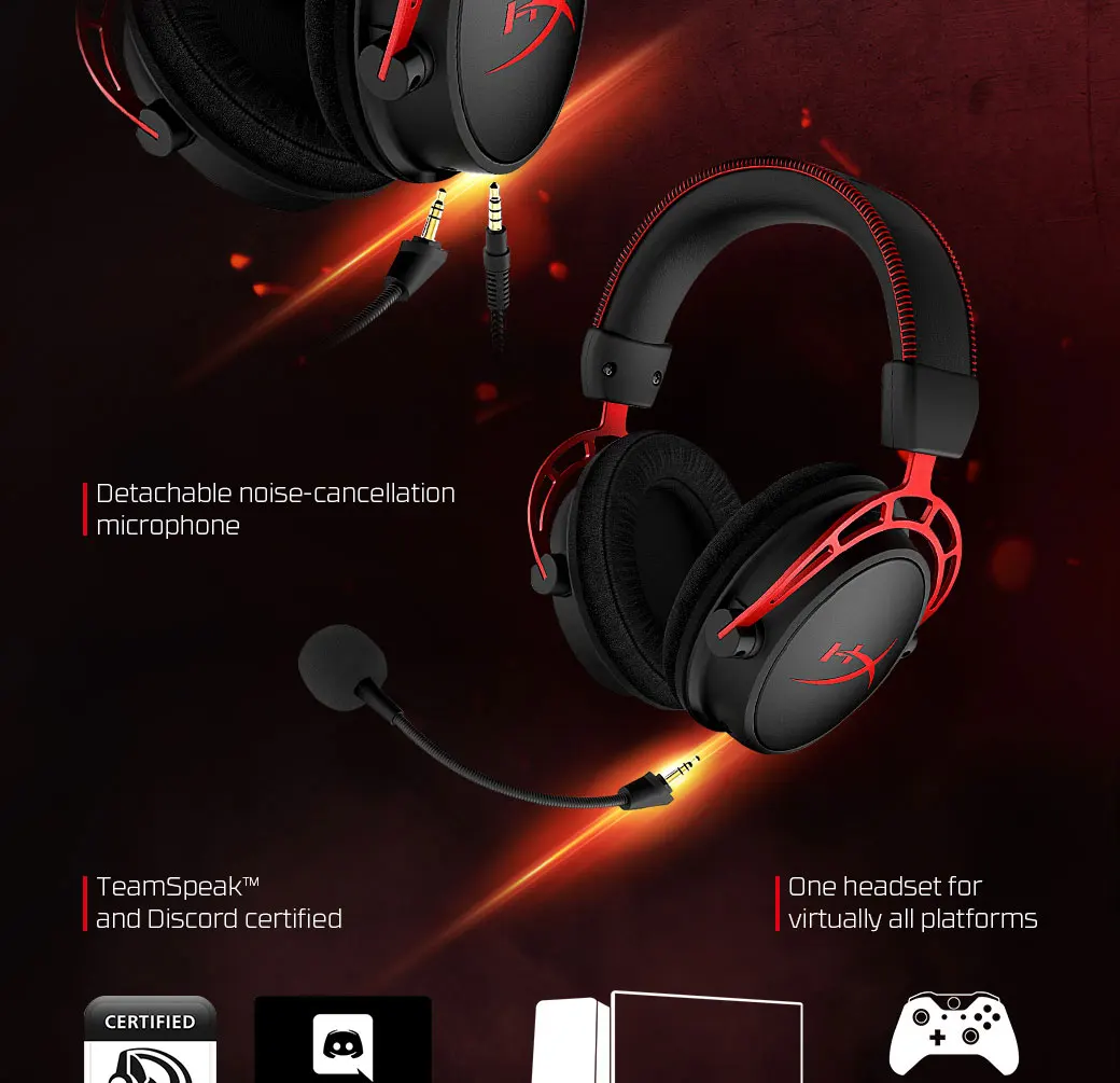 Игровая гарнитура HyperX Cloud Alpha red Signature HyperX подушечки для наушников, долговечность и Hi-Fi звуковые эффекты