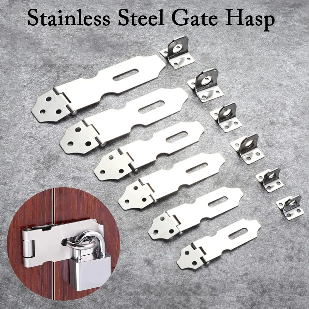 Stainless Steel Gate Door Lock Padlock Anti-Theft Hasp Latch