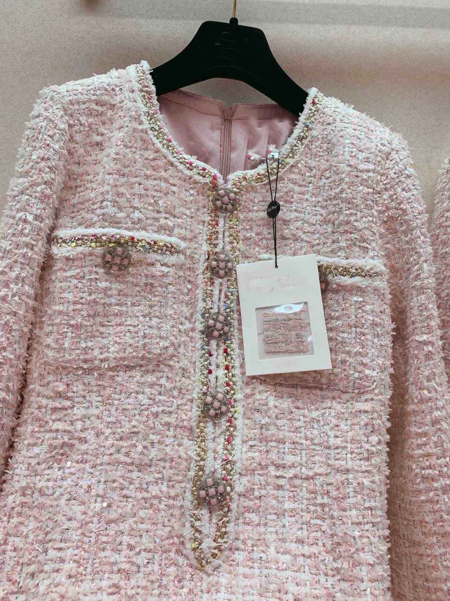 2019FW роскошные женские твидовые платья с длинным рукавом Женские повседневные осенние платья rmsx 10,20