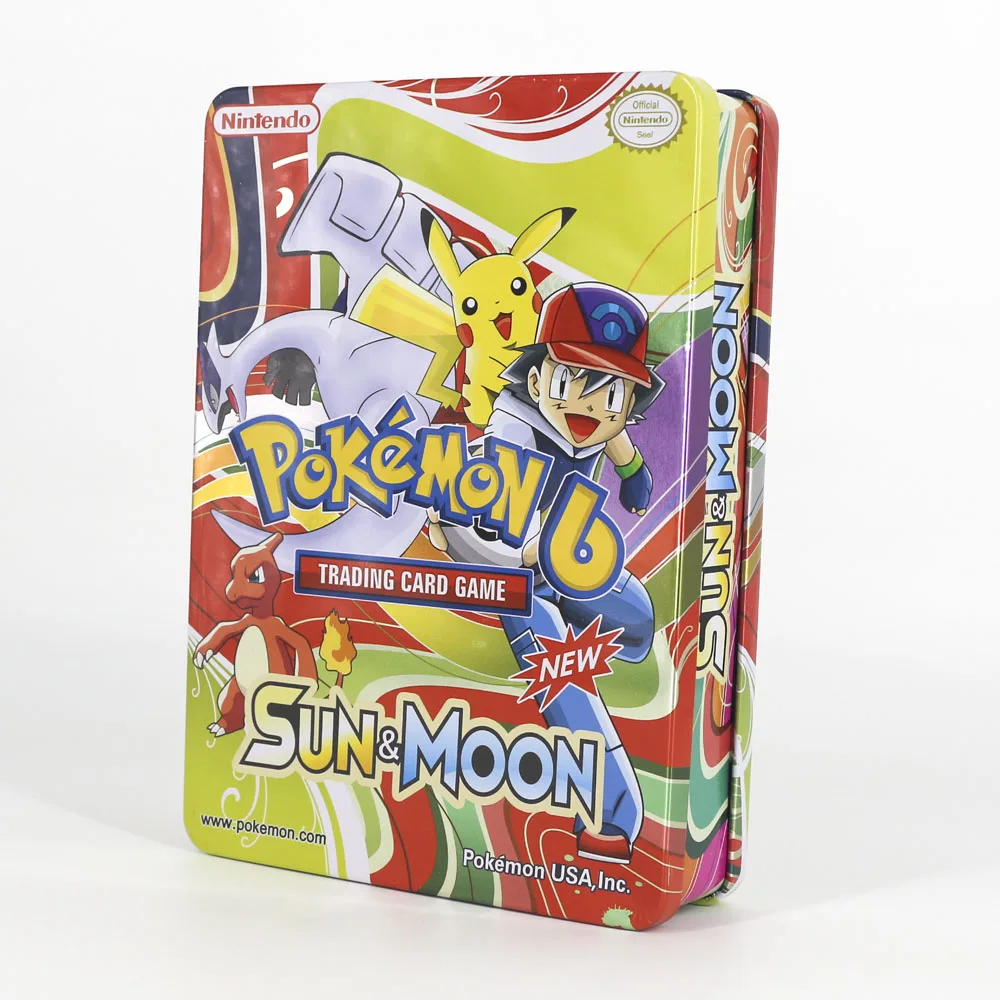 

Takara Tomy Pokemon Trading Card Game Collection Board Cards 123pcs Flash Battle Toys Shining Metal Box for Kids Gifts TCG PTCG