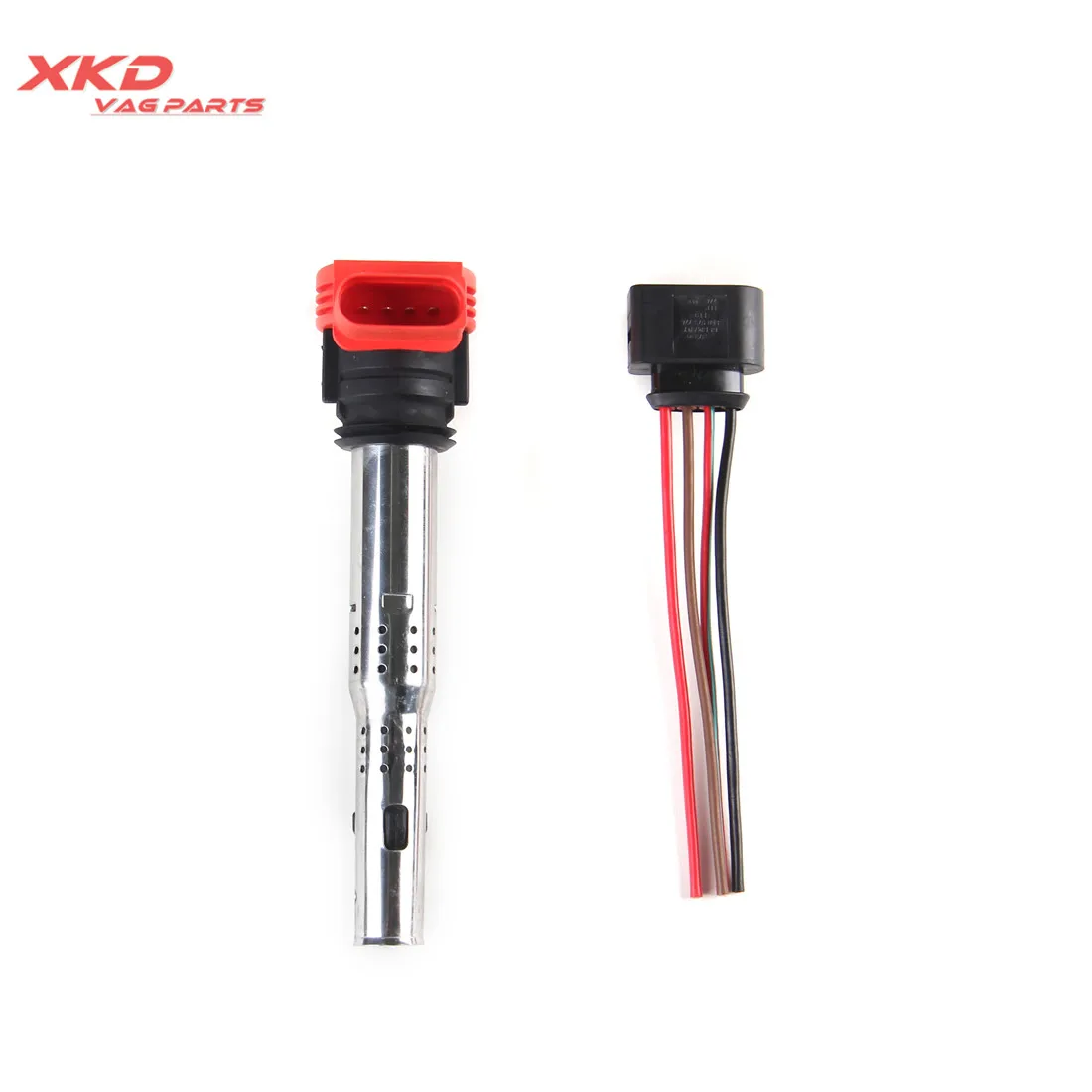 Red Ignition Coil With Wiring Plug Set For Vw Touareg Audi A5 Q7 R8