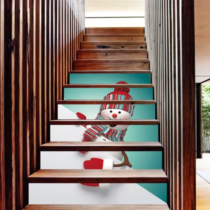 

6pcs/set 3D Christmas Series Staircase Stair Riser Floor Sticker Self Adhesive DIY Stairway Waterproof PVC Wall Decal 94PC