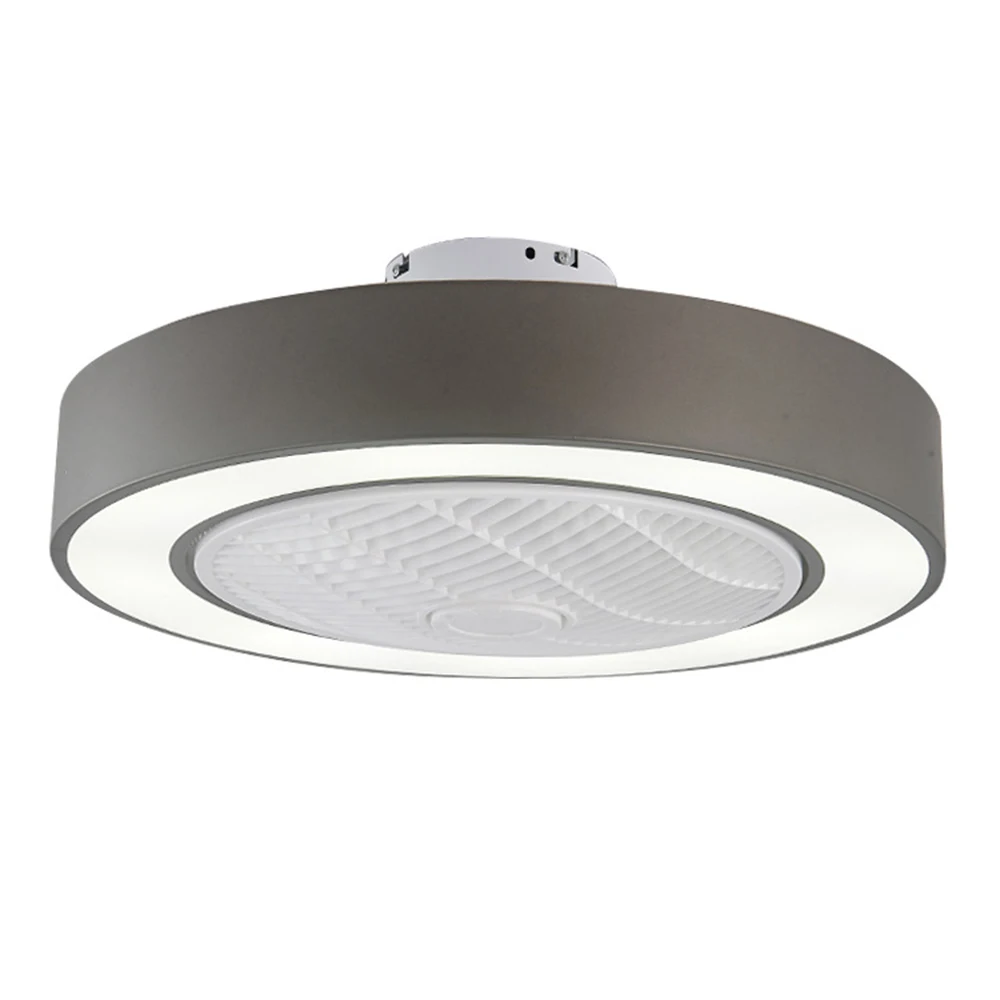 Grey 55 см smart led потолочный вентилятор-светильник с пультом дистанционного управления 110v 220v дропшиппинг - Цвет лезвия: Grey