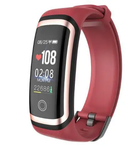Смарт-часы M4 кровяное давление водонепроницаемые фитнес-часы монитор сердечного ритма цветной экран умный Браслет для Ios Android PK MI4 - Цвет: gold red