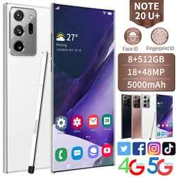 Global Version Note20U+ 6.9 inch 5G Smartphone 8GB-512GB MTK6889 Fingerprint Unlock 5000mAh Dual Card Dual Standby