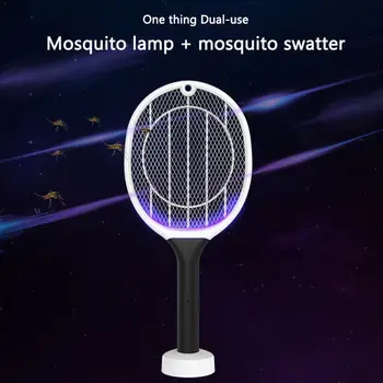 

New Electric Insect Racket Swatter Zapper With UV Lamp Bug Swatter Killer Zapper Tools Kill Fly Mosquito Trap Rechargeable O0E1