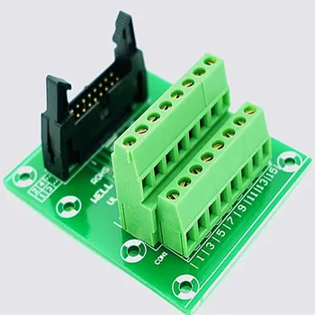 

IDC16 2x8 Pins 0.1" Male Header Breakout Board, Terminal Block, Connector+2PCS FC16P connector。