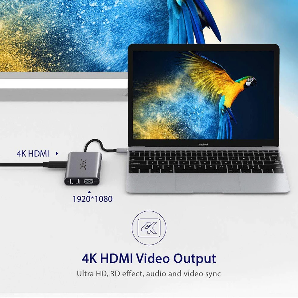 YXwin USB C концентратор 3,0 Мульти USB HDMI адаптер SD TF кардридер RJ45 USB разветвитель для MacBook Pro Air Аксессуары type C USB C концентратор