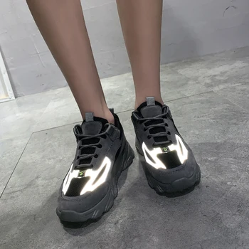 

2020 Women High Heeled Sneakers Brand Designer Lace Up Shoes Thick Sole Casual White Shoes Platform Snekers Women New U21-07