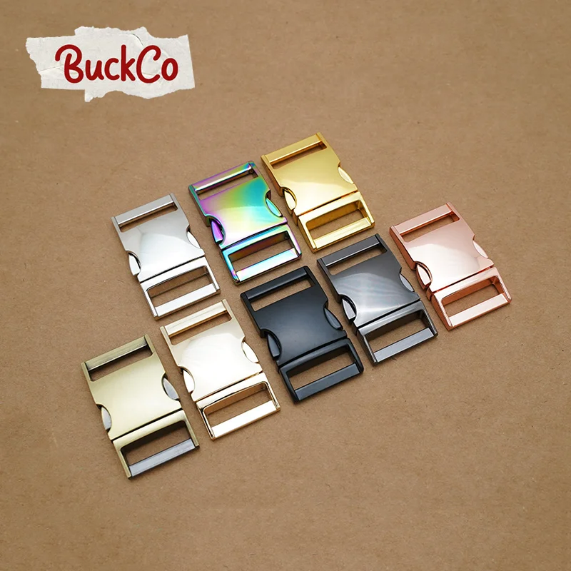

50pcs/lot 25mm side release metal buckle high quality DIY dog collars strapping bags parts durable security 8 colours