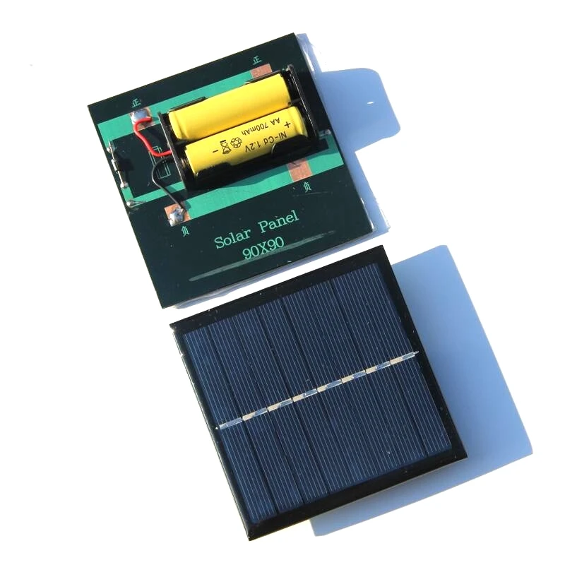 1 Вт 4 в перезаряжаемая AA батарея Солнечное зарядное устройство с базой для 2xAA батареи Зарядка напрямую