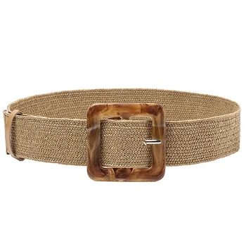 

Woven Belt Buckle Fashion Ladies Casual Belt Ladies Dress Straw Belt