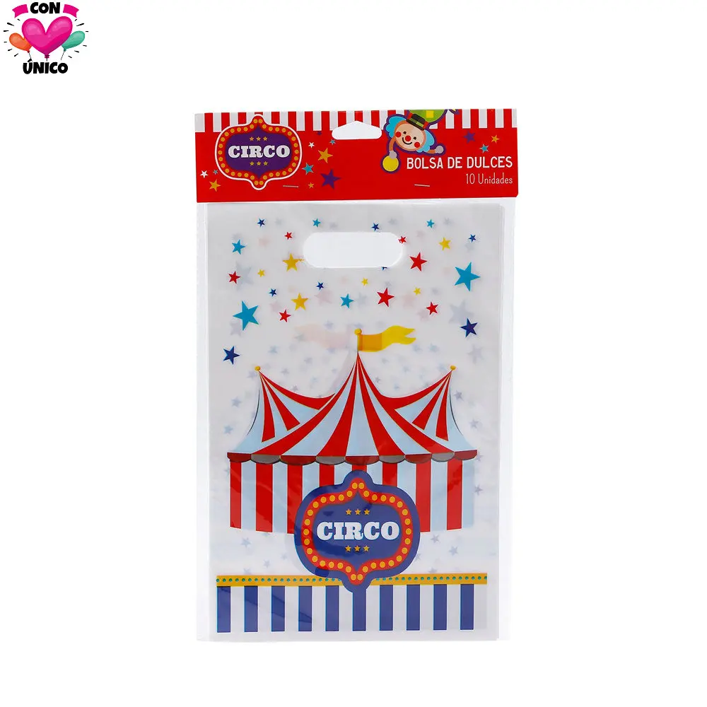 Conunico Circus Carnival Birthday Party Funny Acrobatics Clown Favor Supplies Festival Topper Decor Candy Bag CC3654