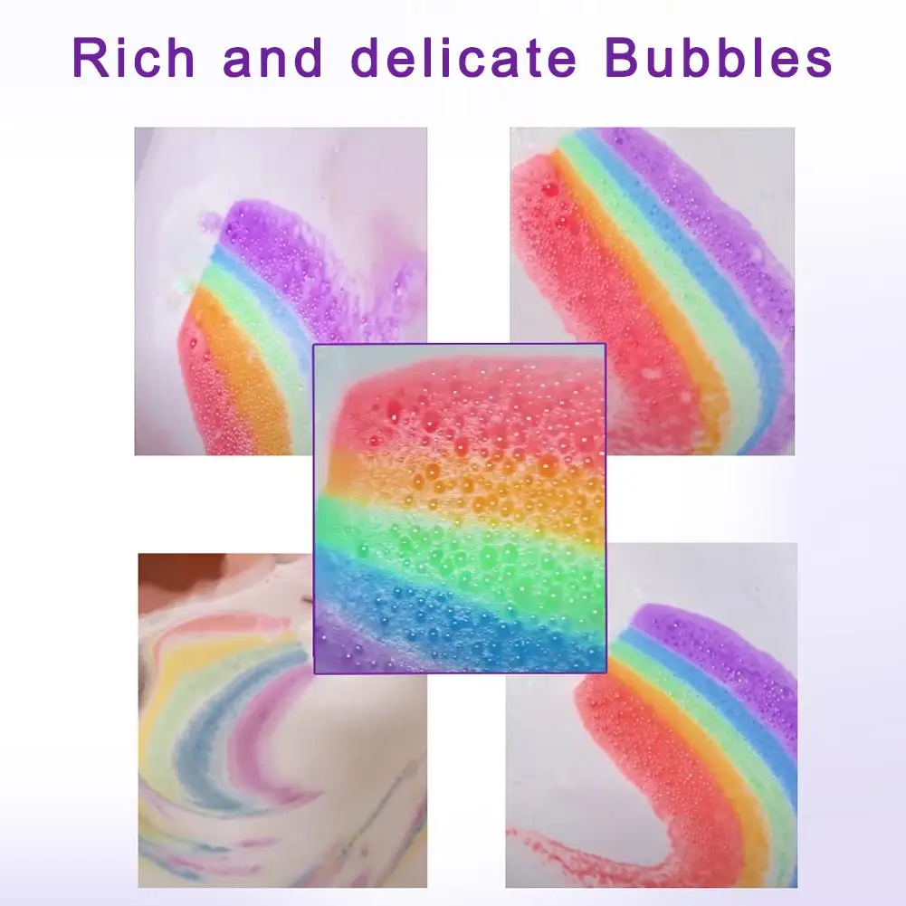 Dropship Retail Box Natural Skin Care Cloud Rainbow Bath Salt Exfoliating Moisturizing Bubble Bath Bombs Ball 5