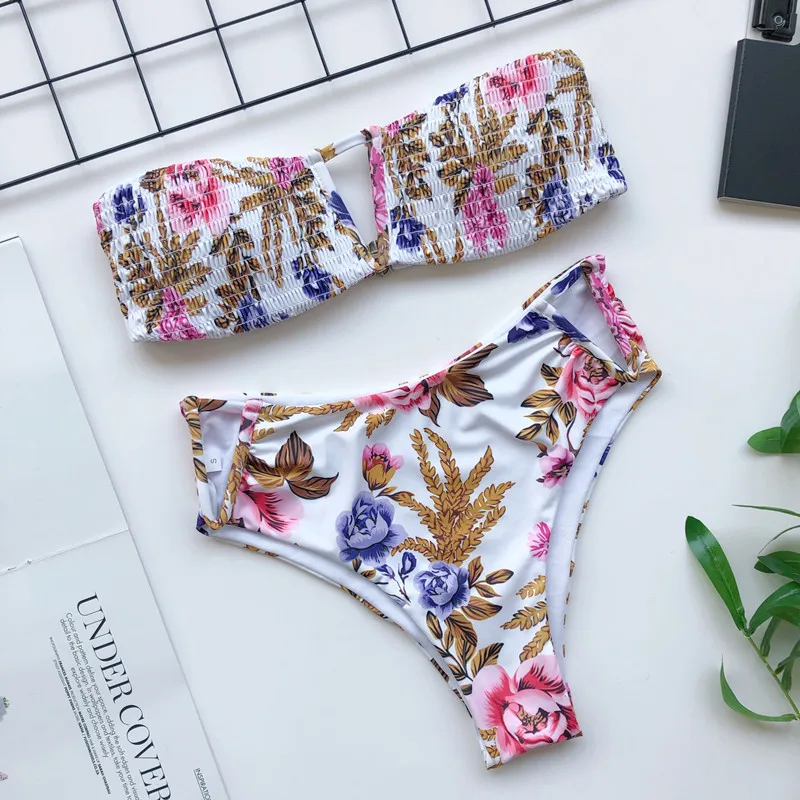 INGAGA Micro High Waist Bikini Sexy Bandeau Swimwear Women Solid Cut Out Bathing Suit 2020 New V-neck Maillot De Bain Femme INGAGA Micro High Waist Bikini Sexy Bandeau Swimwear Women Solid Cut Out Bathing Suit 2020 New V-neck Maillot De Bain Femme