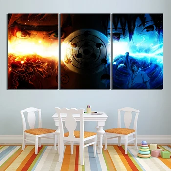 

Painting Naruto Sasuke Full Round Drill Diamond 5D 3 Pcs Embroidery Cross Stitch Picture Anime Mosaic Wall Art Home Decoration
