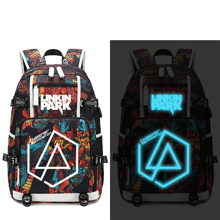 Style 3 Linkin park linkinpark рюкзак с usb-портом, светящийся usb-порт, рюкзак, сумка со змеиным узором, Студенческая сумка для книг, дорожная сумка для ноутбука - Цвет: Style 3