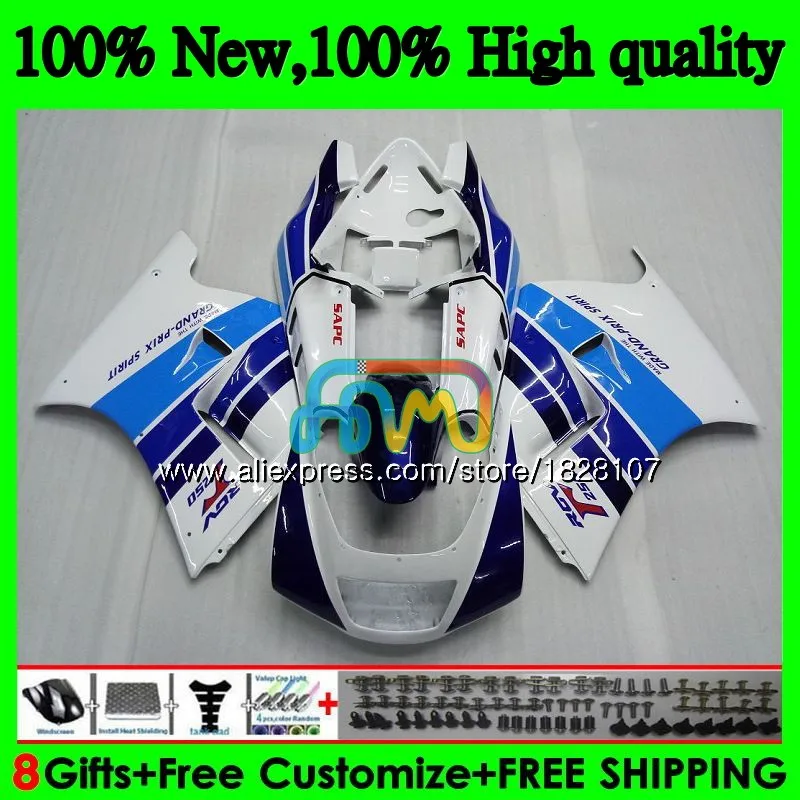 Корпус для SUZUKI SAPC VJ21 RGV250 88 89 90 91 65BS. 15 RGVT250 VJ 21 RGV-250 сине-белые VJ22 RGV 250 1988 1989 1990 1991 обтекатель