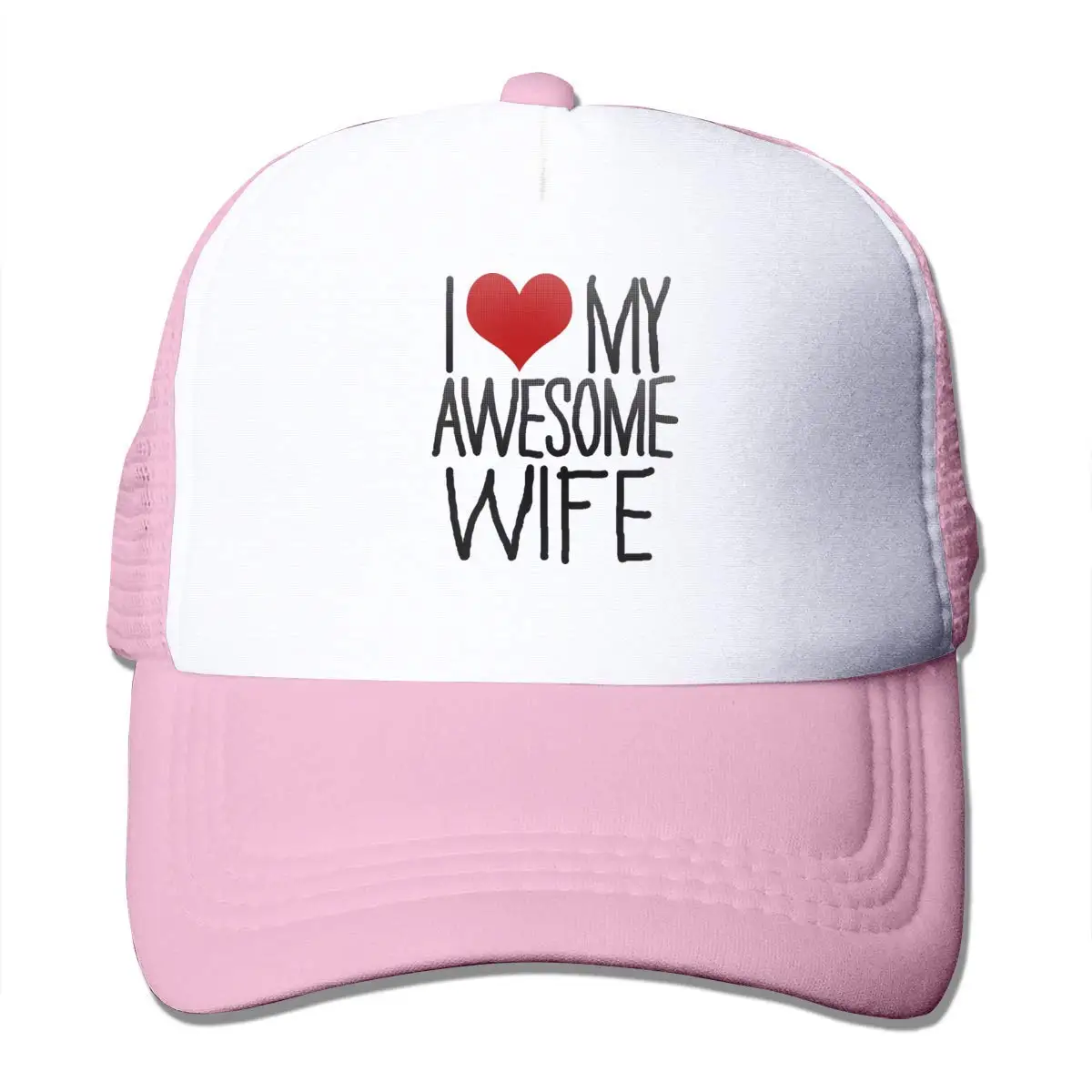 Бейсбольная Кепка унисекс с сеткой «I Love My Awesome Wife», Регулируемая Кепка В Стиле Дальнобойщика розового цвета