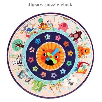

Two-in-one Puzzle Wooden Jigsaw Puzzle Clock Children's Montessori Wood Puzzles Educational toy