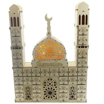 

New Ramadan Countdown Calendar DIY Wood Eid Mubarak Ornament Wooden Drawer Home Party Decoration