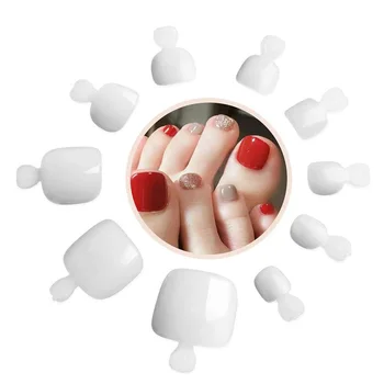 

500Pcs False Toe Nails Artificial Nails Sticker Art Nail Transparent Pieces Toenail Decoration