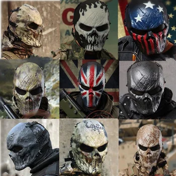 

Halloween Tactical Military Airsoft Paintball Full Face Skull Skeleton Mask Adjustable Apparel Accessories