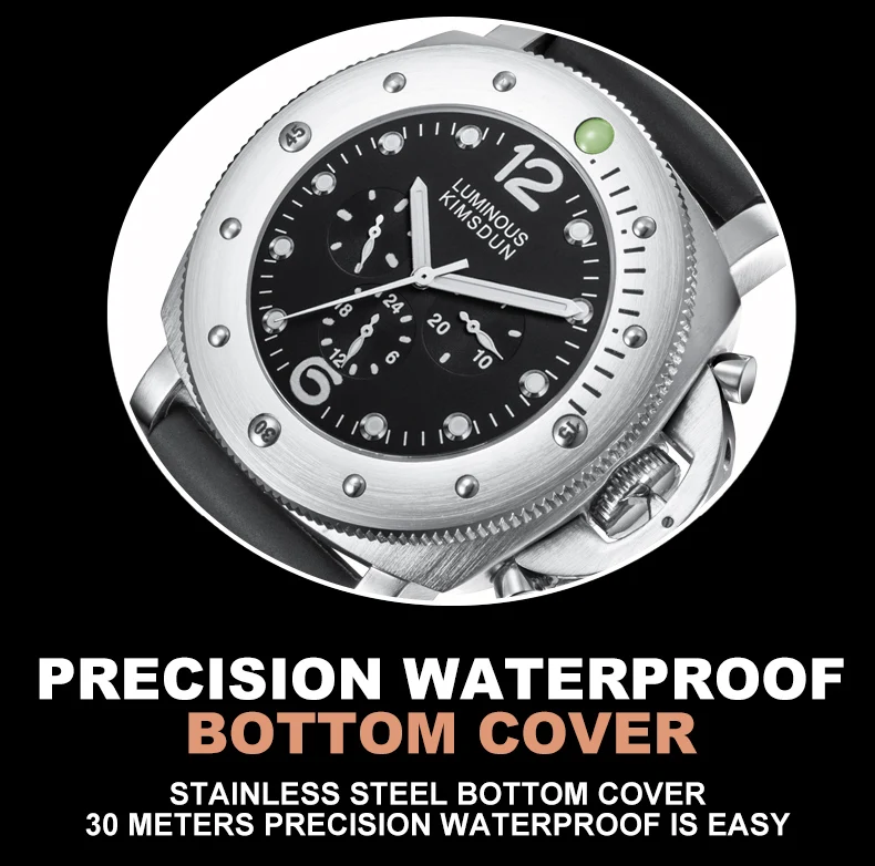 KIMSDUN мужские модные многофункциональные часы с тремя глазами автоматические механические часы Военные Спортивные часы для отдыха силиконовые часы Relogio Masculino