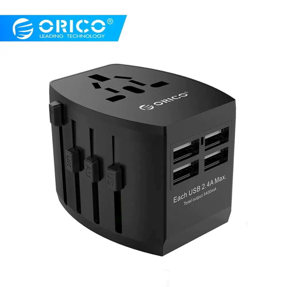ORICO 4 порта USB адаптер для путешествий Универсальный адаптер питания зарядное устройство настенные вилки электроприборов Розетки