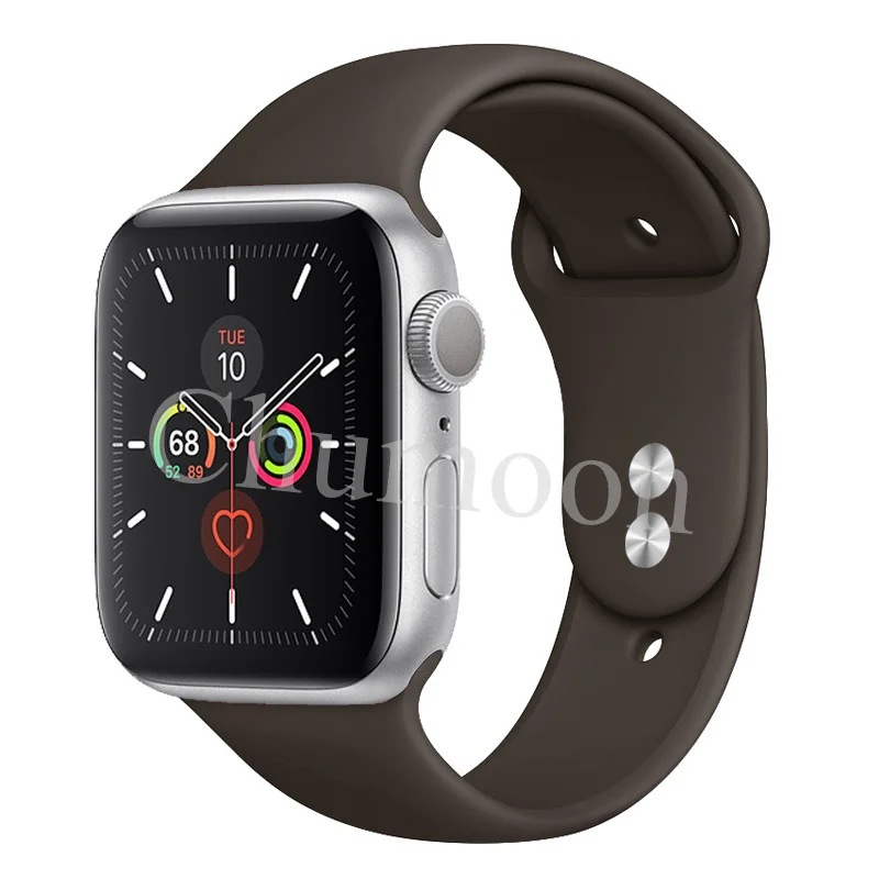 Спортивный ремешок для apple watch 38 мм 42 мм correa iwatch 4 ремешок 44 мм 40 мм силиконовый резиновый ремешок для часов Браслет apple watch 5 4 3 2 - Цвет ремешка: official cocoa