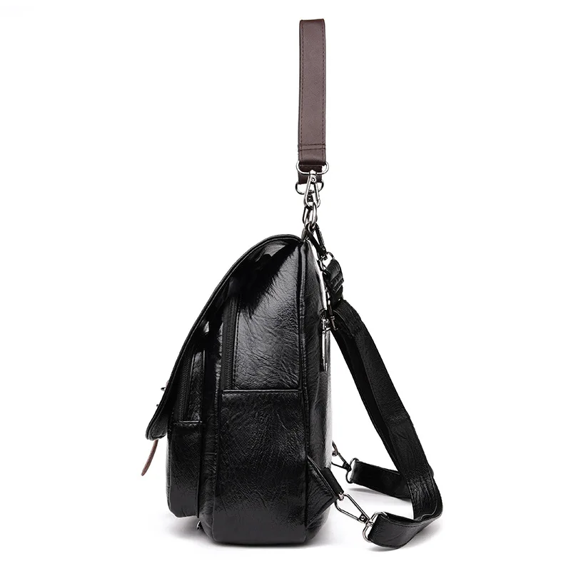 

Backpack Women's 2018 New Style Multi-functional Single-shoulder Bag Korean-style-Style Soft PU Leather School Bag