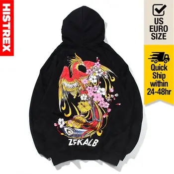 

HISTREX Printed Chinese Phoenix US Euro Size Hoodie Men Sweatshirts Felpe Homme Harajuku Casual Hoody Hooded High Q Mens Hoodies