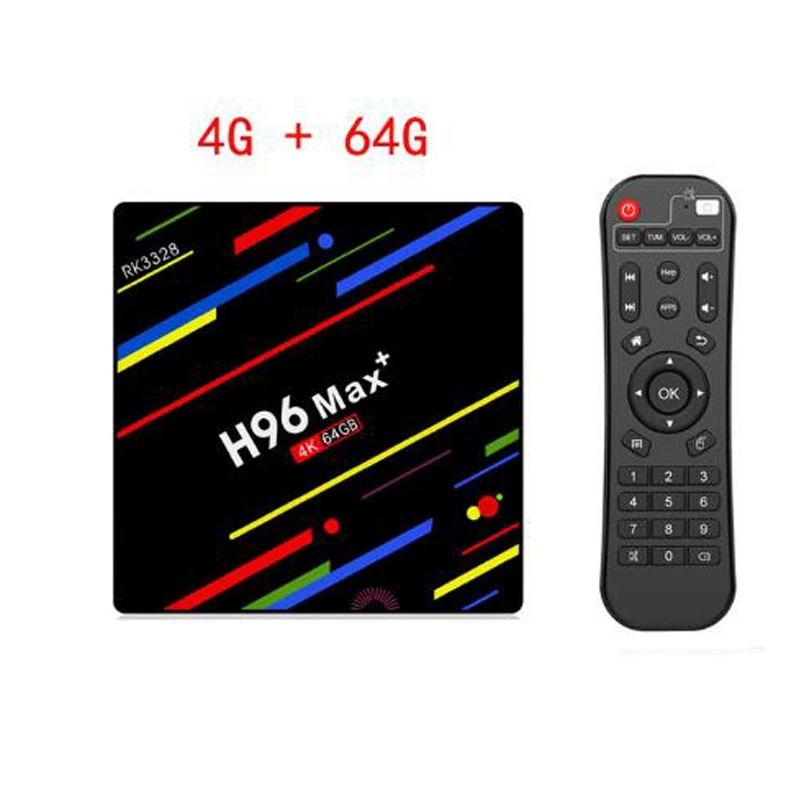 H96 max+ RK3328 Smart tv Box Android 9,0 4 ГБ 32 ГБ 64 Гб медиаплеер 4K Wifi телеприставка Netflix Youtube Facebook BT4.0 2GB16GB - Цвет: 4G 64G IR Remote
