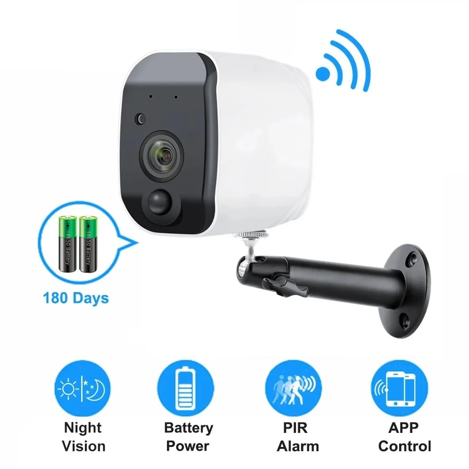 Наружная ip-камера 1080p аккумулятор HD WiFi беспроводная камера видеонаблюдения 2.0MP Домашняя безопасность водонепроницаемый PIR сигнализация аудио низкая мощность