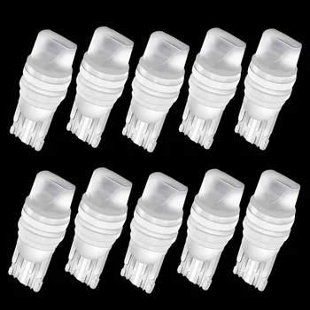 

10Pcs T10 W5W Ceramic 3D LED Waterproof Wedge Licence Plate Lights WY5W Turn Side Lamp Car Reading Dome Light Auto Parking Bulb