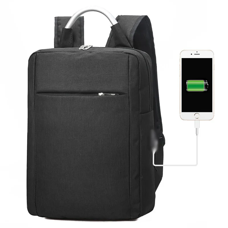 

Cross Border Currently Available Computer Bag Backpack Simple Casual Wear-Resistant USB Charging Business Travel Bag Customizabl